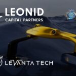 LeVanta Tech’s HALIA float-and-fly unmanned system shown over open water with Leonid Capital Partners branding